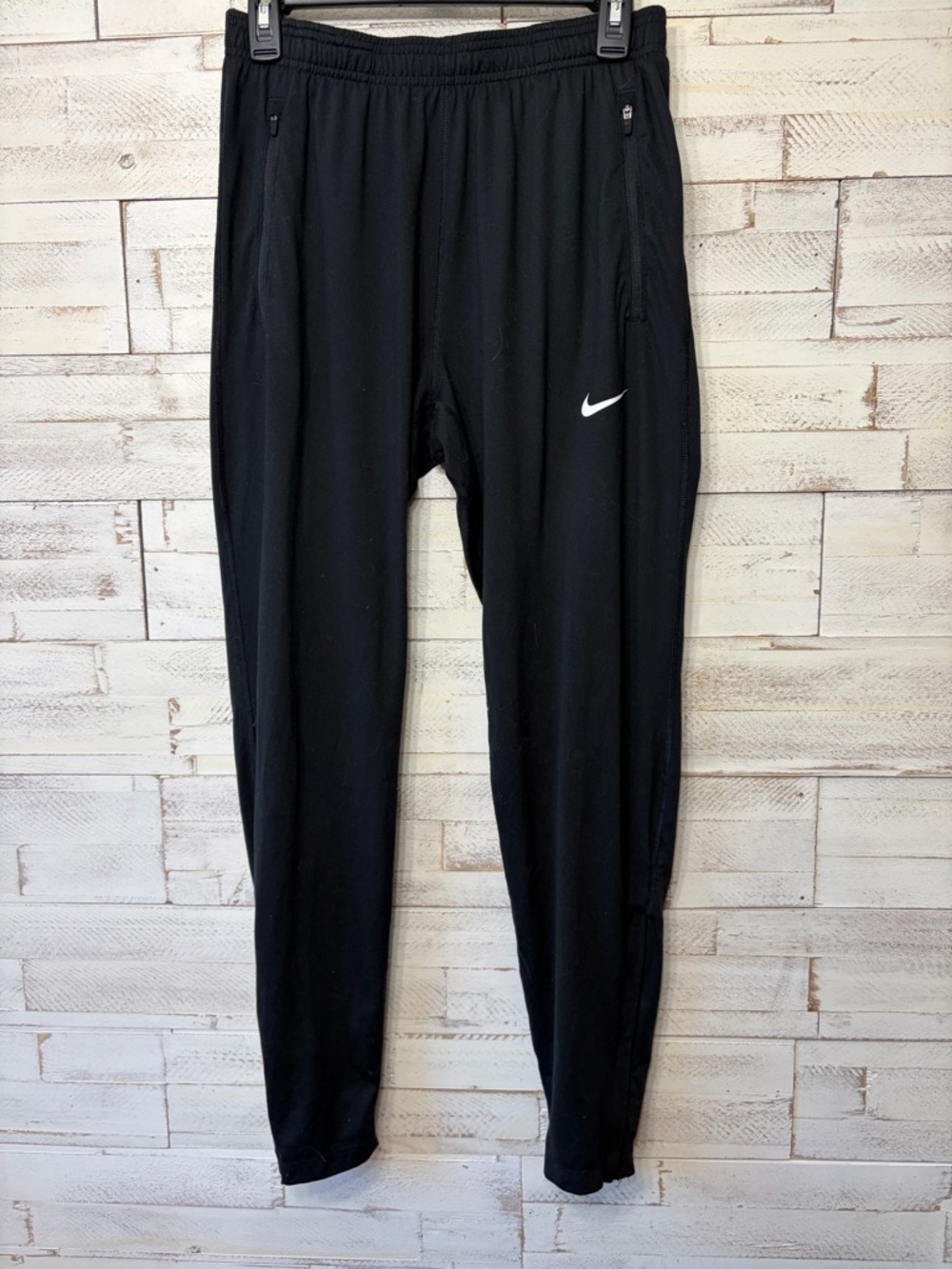 Nike Black Athletic Track Pants with Swoosh dri fit size small mens